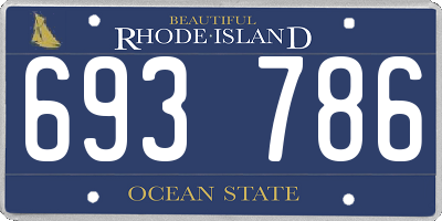 RI license plate 693786