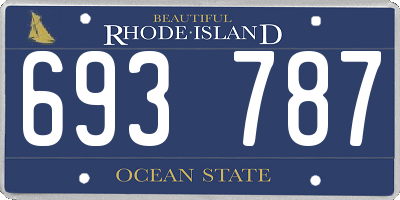 RI license plate 693787