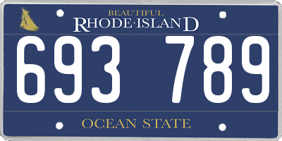 RI license plate 693789