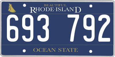 RI license plate 693792