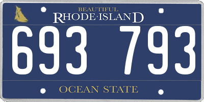 RI license plate 693793