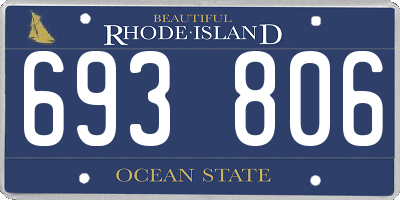 RI license plate 693806