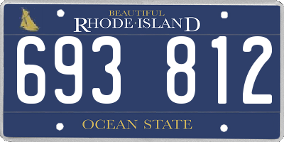 RI license plate 693812