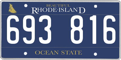 RI license plate 693816