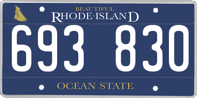 RI license plate 693830