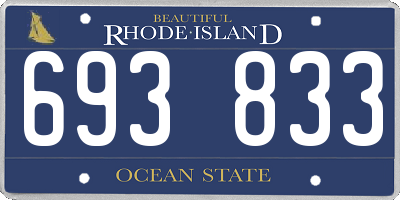 RI license plate 693833