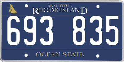RI license plate 693835