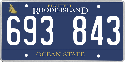 RI license plate 693843