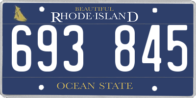 RI license plate 693845