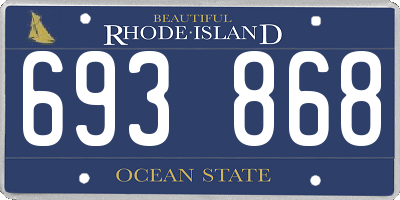 RI license plate 693868