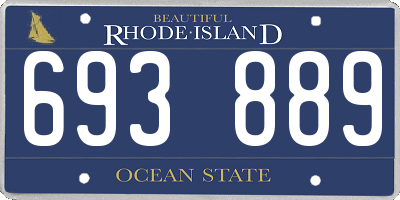 RI license plate 693889