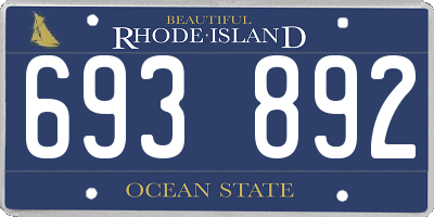 RI license plate 693892