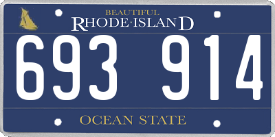 RI license plate 693914