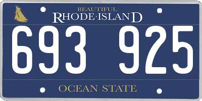 RI license plate 693925