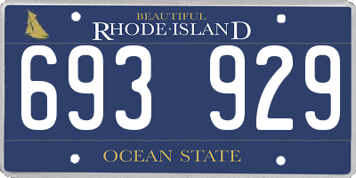 RI license plate 693929