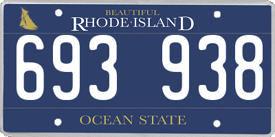 RI license plate 693938