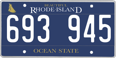 RI license plate 693945