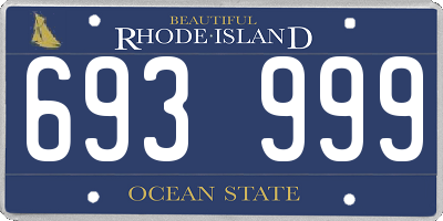 RI license plate 693999