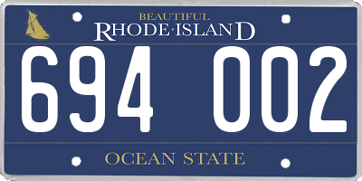 RI license plate 694002