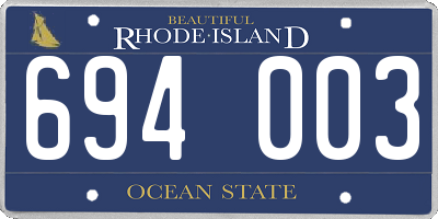 RI license plate 694003
