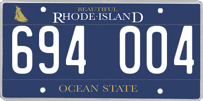 RI license plate 694004