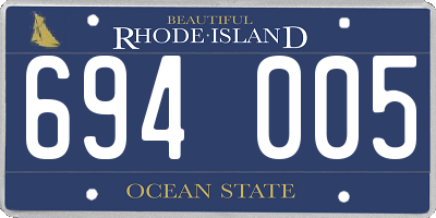 RI license plate 694005