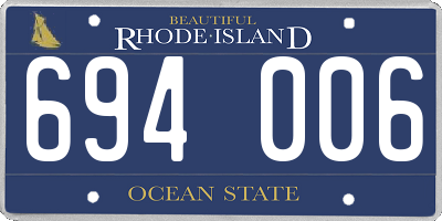 RI license plate 694006