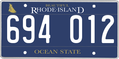 RI license plate 694012