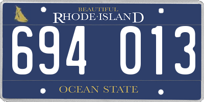 RI license plate 694013