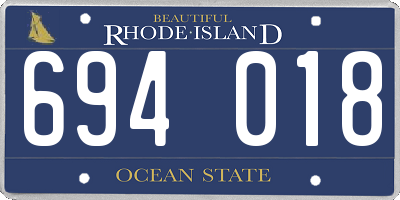 RI license plate 694018