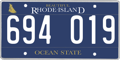 RI license plate 694019