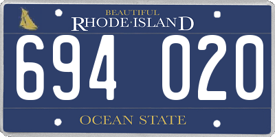 RI license plate 694020