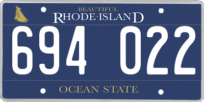 RI license plate 694022