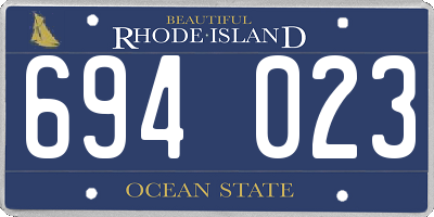 RI license plate 694023