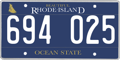RI license plate 694025