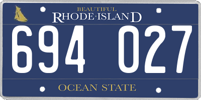 RI license plate 694027