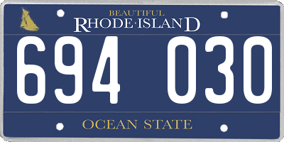RI license plate 694030