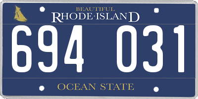 RI license plate 694031