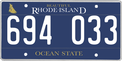RI license plate 694033