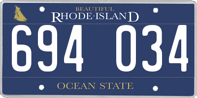 RI license plate 694034