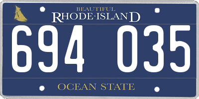RI license plate 694035
