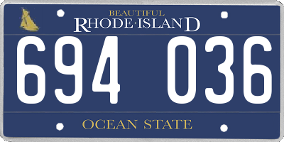 RI license plate 694036