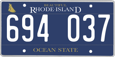RI license plate 694037