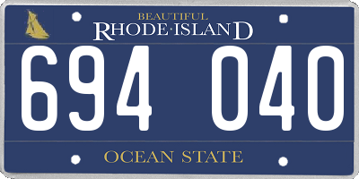 RI license plate 694040