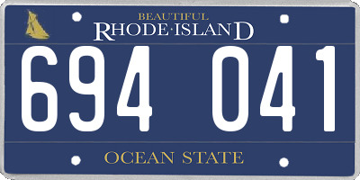 RI license plate 694041