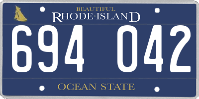 RI license plate 694042