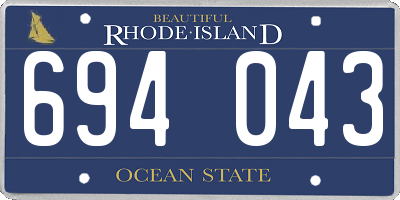 RI license plate 694043