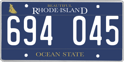RI license plate 694045