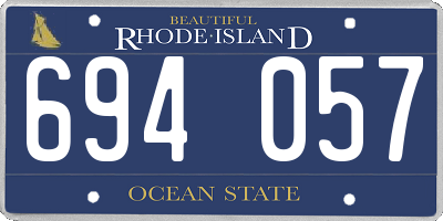 RI license plate 694057