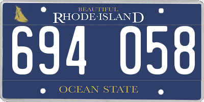 RI license plate 694058